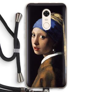 CaseCompany The Pearl Earring: Xiaomi Redmi 5 Transparant Hoesje met koord