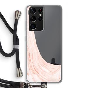 CaseCompany Peach bath: Samsung Galaxy S21 Ultra Transparant Hoesje met koord