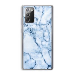 CaseCompany Blauw marmer: Samsung Galaxy Note 20 / Note 20 5G Transparant Hoesje