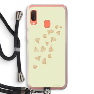 CaseCompany Falling Leaves: Samsung Galaxy A20e Transparant Hoesje met koord