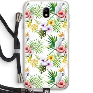 CaseCompany Gele kuif: Samsung Galaxy J7 (2017) Transparant Hoesje met koord
