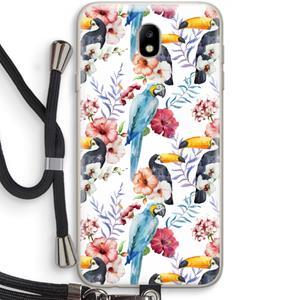 CaseCompany Bloemen tukan: Samsung Galaxy J7 (2017) Transparant Hoesje met koord