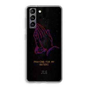 CaseCompany Praying For My Haters: Samsung Galaxy S21 Transparant Hoesje