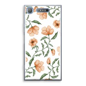 CaseCompany Peachy flowers: Sony Xperia XZ1 Transparant Hoesje