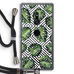 CaseCompany Geometrische jungle: Sony Xperia XZ2 Transparant Hoesje met koord