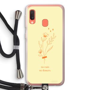 CaseCompany No rain no flowers: Samsung Galaxy A20e Transparant Hoesje met koord