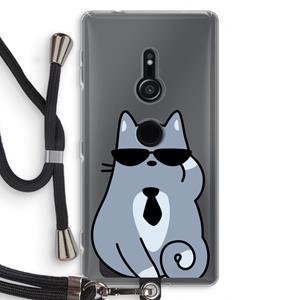 CaseCompany Cool cat: Sony Xperia XZ2 Transparant Hoesje met koord