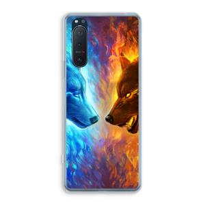 CaseCompany Fire & Ice: Sony Xperia 5 II Transparant Hoesje