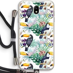 CaseCompany Tukans: Samsung Galaxy J7 (2017) Transparant Hoesje met koord