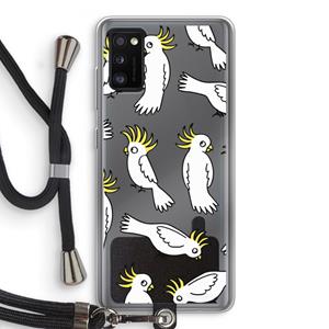 CaseCompany Papegaai: Samsung Galaxy A41 Transparant Hoesje met koord