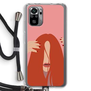 CaseCompany Woke up like this: Xiaomi Redmi Note 10S Transparant Hoesje met koord