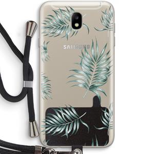 CaseCompany Simple leaves: Samsung Galaxy J7 (2017) Transparant Hoesje met koord