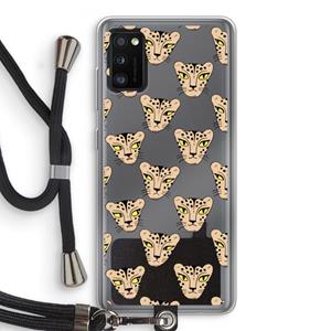 CaseCompany Tijger: Samsung Galaxy A41 Transparant Hoesje met koord