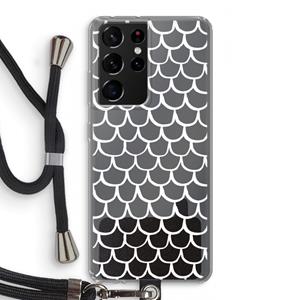 CaseCompany Dakpannetjes: Samsung Galaxy S21 Ultra Transparant Hoesje met koord