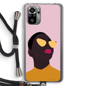CaseCompany Yellow glasses: Xiaomi Redmi Note 10S Transparant Hoesje met koord