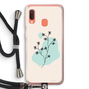 CaseCompany Love your petals: Samsung Galaxy A20e Transparant Hoesje met koord