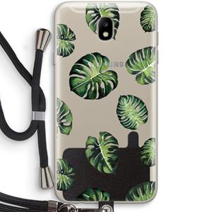 CaseCompany Tropische bladeren: Samsung Galaxy J7 (2017) Transparant Hoesje met koord