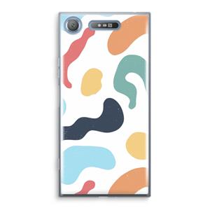 CaseCompany Memphis Shapes Blue: Sony Xperia XZ1 Transparant Hoesje
