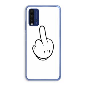 CaseCompany Middle finger white: Xiaomi Redmi 9T Transparant Hoesje