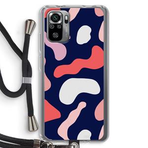 CaseCompany Memphis Shapes Pink: Xiaomi Redmi Note 10S Transparant Hoesje met koord