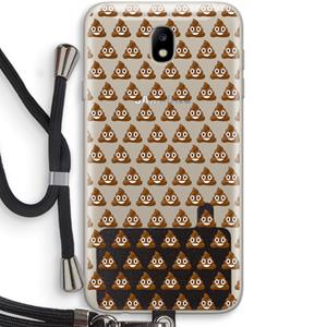 CaseCompany Poop emoji: Samsung Galaxy J7 (2017) Transparant Hoesje met koord