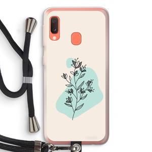 CaseCompany Violets are blue: Samsung Galaxy A20e Transparant Hoesje met koord