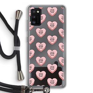 CaseCompany Chicks before dicks: Samsung Galaxy A41 Transparant Hoesje met koord