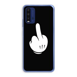 CaseCompany Middle finger black: Xiaomi Redmi 9T Transparant Hoesje