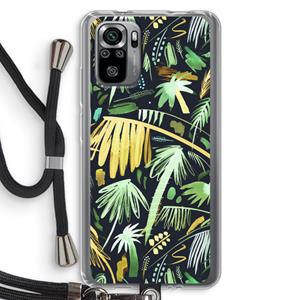 CaseCompany Tropical Palms Dark: Xiaomi Redmi Note 10S Transparant Hoesje met koord