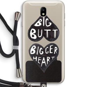 CaseCompany Big butt bigger heart: Samsung Galaxy J7 (2017) Transparant Hoesje met koord