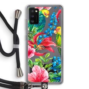 CaseCompany Papegaaien: Samsung Galaxy A41 Transparant Hoesje met koord