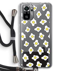 CaseCompany Spiegeleitjes: Xiaomi Redmi Note 10S Transparant Hoesje met koord