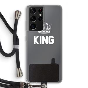 CaseCompany King zwart: Samsung Galaxy S21 Ultra Transparant Hoesje met koord