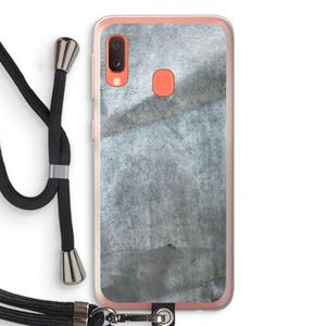 CaseCompany Grey Stone: Samsung Galaxy A20e Transparant Hoesje met koord