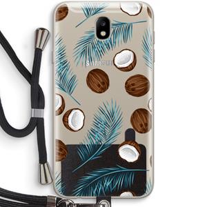 CaseCompany Kokosnoot roze: Samsung Galaxy J7 (2017) Transparant Hoesje met koord