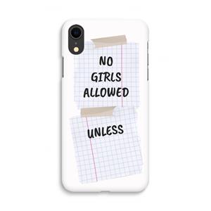 CaseCompany No Girls Allowed Unless: iPhone XR Volledig Geprint Hoesje