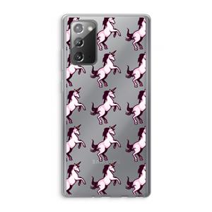 CaseCompany Musketon Unicorn: Samsung Galaxy Note 20 / Note 20 5G Transparant Hoesje