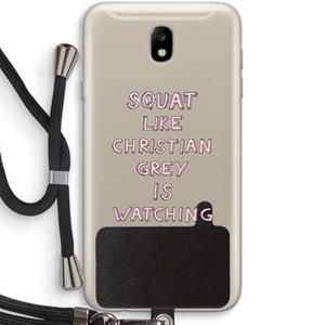 CaseCompany Christian Grey: Samsung Galaxy J7 (2017) Transparant Hoesje met koord