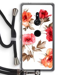 CaseCompany Roosjes: Sony Xperia XZ2 Transparant Hoesje met koord