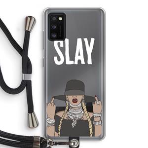 CaseCompany Slay All Day: Samsung Galaxy A41 Transparant Hoesje met koord