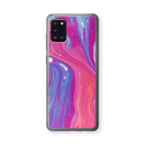 CaseCompany Paarse stroom: Samsung Galaxy A31 Transparant Hoesje