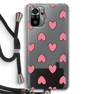 CaseCompany Ondersteboven verliefd: Xiaomi Redmi Note 10S Transparant Hoesje met koord