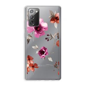 CaseCompany Geschilderde bloemen: Samsung Galaxy Note 20 / Note 20 5G Transparant Hoesje