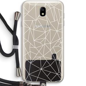 CaseCompany Geometrische lijnen wit: Samsung Galaxy J7 (2017) Transparant Hoesje met koord