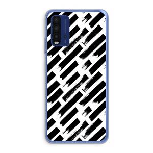 CaseCompany Zwarte vegen: Xiaomi Redmi 9T Transparant Hoesje