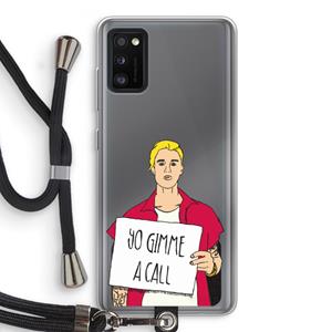 CaseCompany Gimme a call: Samsung Galaxy A41 Transparant Hoesje met koord