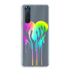 CaseCompany Hold My Heart: Sony Xperia 5 II Transparant Hoesje