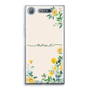 CaseCompany Gele bloemen: Sony Xperia XZ1 Transparant Hoesje