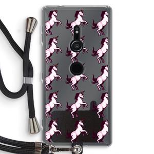 CaseCompany Musketon Unicorn: Sony Xperia XZ2 Transparant Hoesje met koord