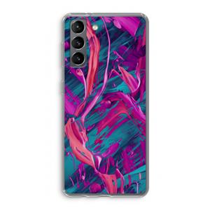 CaseCompany Pink Clouds: Samsung Galaxy S21 Transparant Hoesje